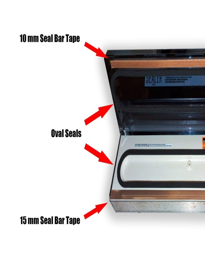 gocola Maintenance Kit for Weston Pro-Series Vacuum Sealer, Includes 2Pcs Oval Vacuum Chamber Seals and 4Pcs Seal Bar Tapes, Part Kit for Weston Pro-2100 & 2300 & Pro-2200 Vacuum Sealer Pro Series - Image 2